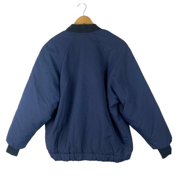 Men's Blue Utility Bomber Jacket Padded US Estimate S/M - Picture 7 of 11